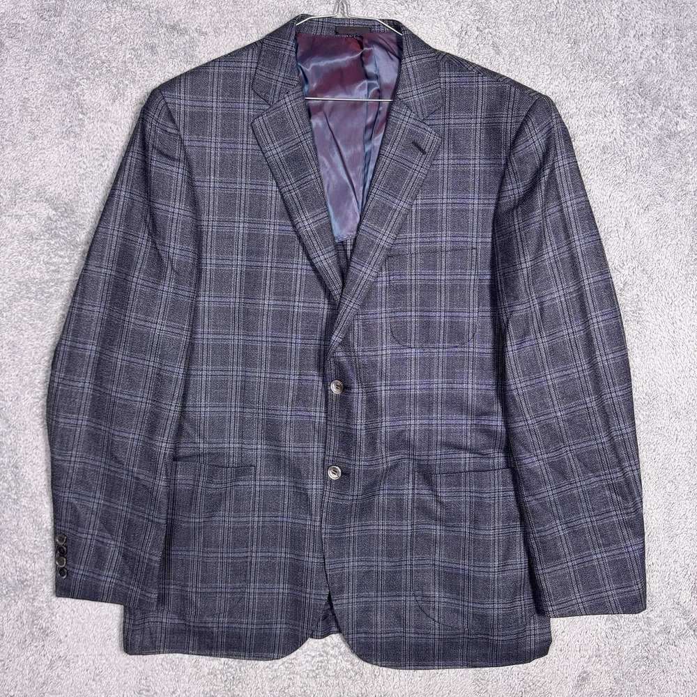 Byron Sport Coat Men EU 56R Super 150s Wool Silk Luca Di Marco Glen Unstructured